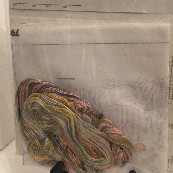 NIB Betsey Clark Crewel Pillow Kit “Betsey’s Wish” girl in bonnet - Picture 5 of 6